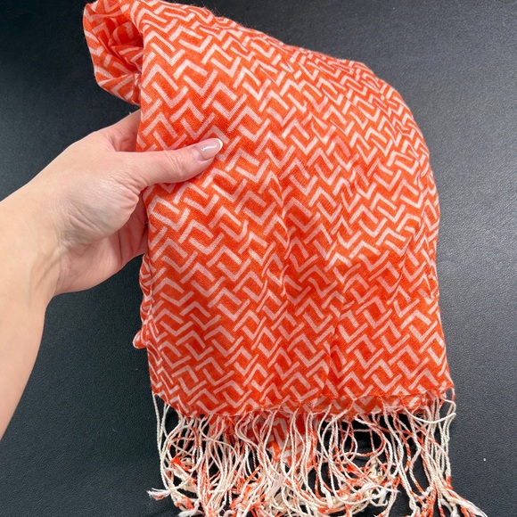 Orange Patterned Scarf - Picture 3 of 3